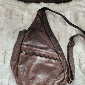 Ameribag Brown Leather Sling Belt Bag